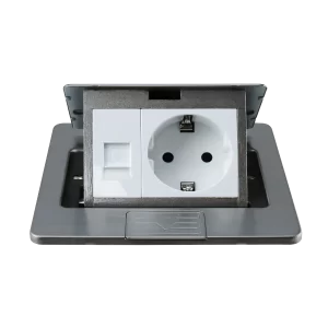 Toma de piso POPUP Data RJ45 Cat. 6 + Schuko