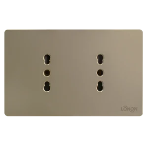 Toma doble 3 en línea 15A Dorado V6