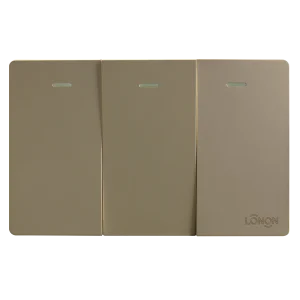 Interruptor 3 vías triple 10A Dorado V6